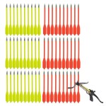 SPEED TRACK 60PCS Red and Yellow 6.25 Inch 50-80LB Mini Archery Crossbow Bolts Set with Sharp Metal Tip, Reusable Durable Arrow Darts For Shooting Target Practice, Small Hunting Games, Outdoor Fishing
