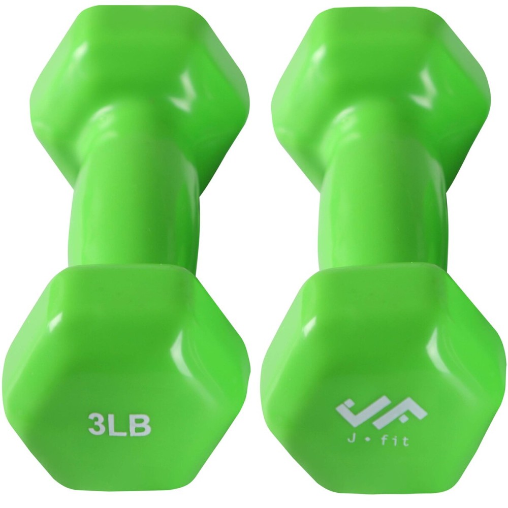 JFIT Vinyl Dumbbell (Set of 2), 3 LBS