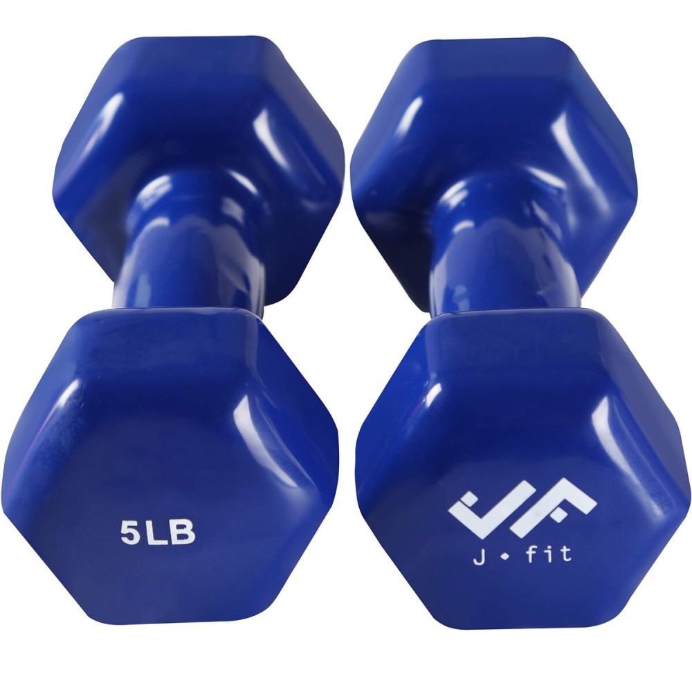 JFIT Vinyl Dumbbell (Set of 2), 5 LBS