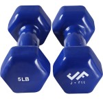 JFIT Vinyl Dumbbell (Set of 2), 5 LBS