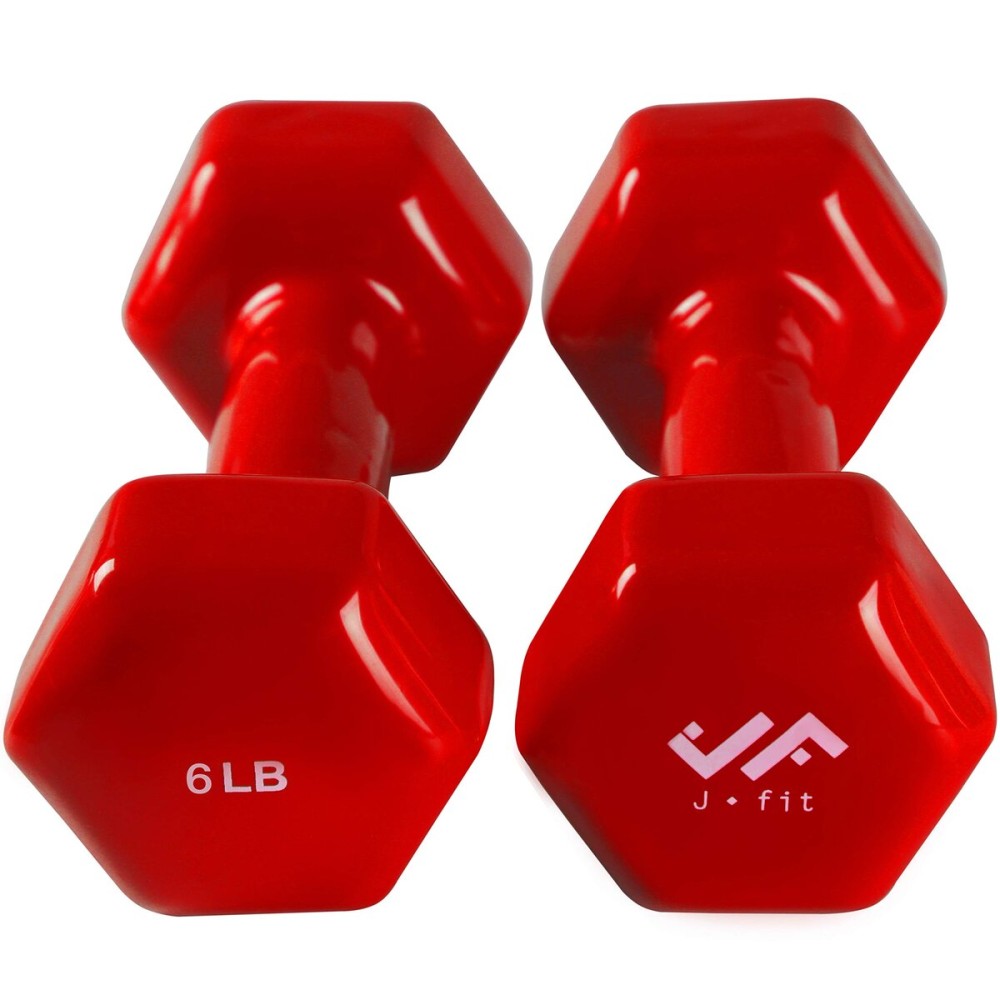 JFIT Vinyl Dumbbell (Set of 2), 6 LBS