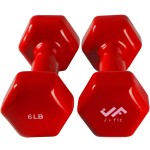 JFIT Vinyl Dumbbell (Set of 2), 6 LBS