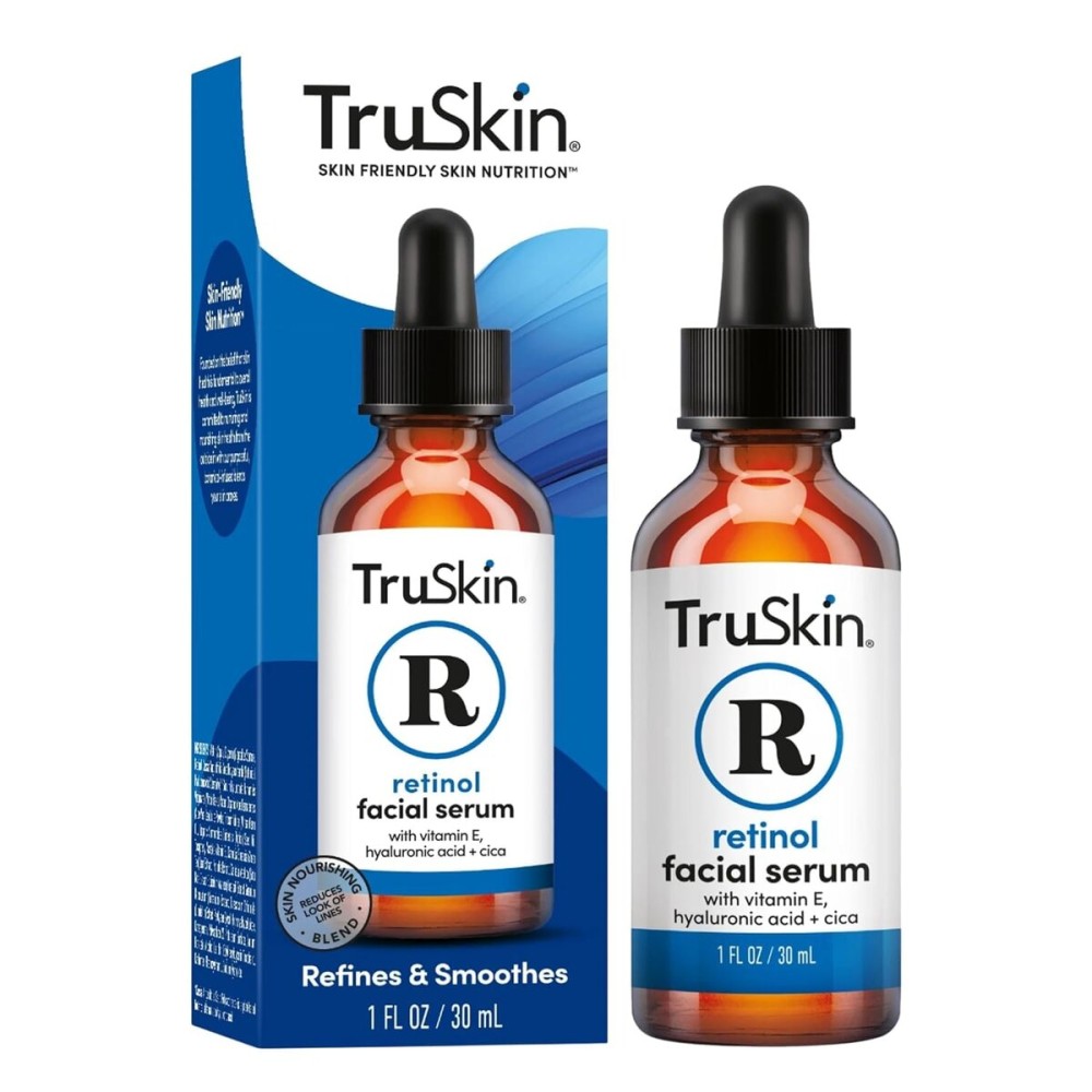 TruSkin Retinol Serum for Face - Gentle Anti-Aging Serum with Retinol, Hyaluronic Acid, Cica & Vitamin E for a More Youthful Feel - Skin Care Made to Improve Look of Fine Lines, Wrinkles, 1 fl oz