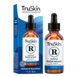 TruSkin Retinol Serum for Face - Gentle Anti-Aging Serum with Retinol, Hyaluronic Acid, Cica & Vitamin E for a More Youthful Feel - Skin Care Made to Improve Look of Fine Lines, Wrinkles, 1 fl oz