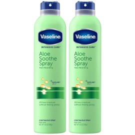 Vaseline Aloe Soothe Spray 2-Pack - Non-Greasy, Fast-Absorbing All-Over Soothing Moisturizer for Dry Skin, 6.5 Oz Ea