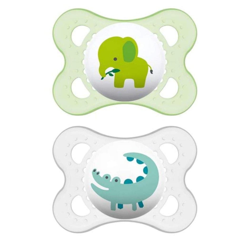MAM Pacifiers, Baby Pacifier 0-6 Months, Best Pacifier for Breastfed Babies, Animal\' Design Collection, Unisex, 2-Count