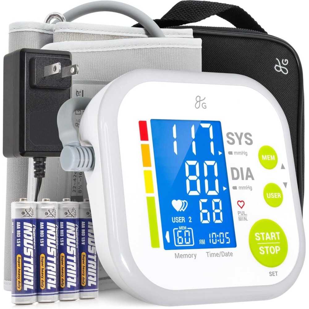 Greater Goods Blood Pressure Monitor - Complete BP Machine Kit with Wall Adapter and Premium Comfort Cuff, Designed in St. Louis