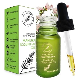 100% Pure New Zealand Manuka Oil | Organic Essential Oil | 35x Stronger Than Tea Tree | Natural Skin Care | Toenail Treatment | Diffuser | Aromatherapy | Nails | Hair | Skin | Lips
