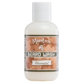Maestro\'s Classic BEARD WASH | Deep Cleaning, Non-Drying, Fully Hydrating Gentle Cleanser For All Beard Types & Lengths- Unscented, 4 Ounce