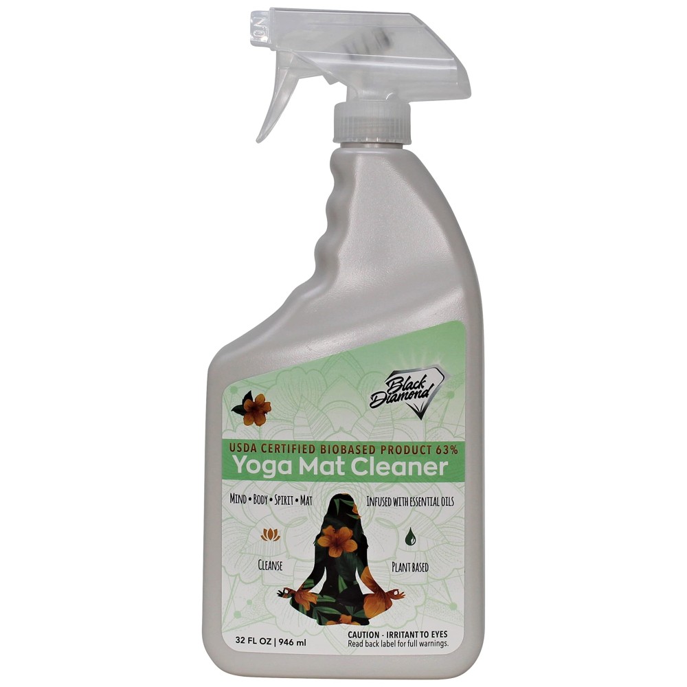 Black Diamond Stoneworks Yoga Mat Spray Cleaner: USDA Certified BIOBASED- Essential Oils, Safe for All Type of Materials, Exercise, Pilates, or Workout Mats. (1 quart)