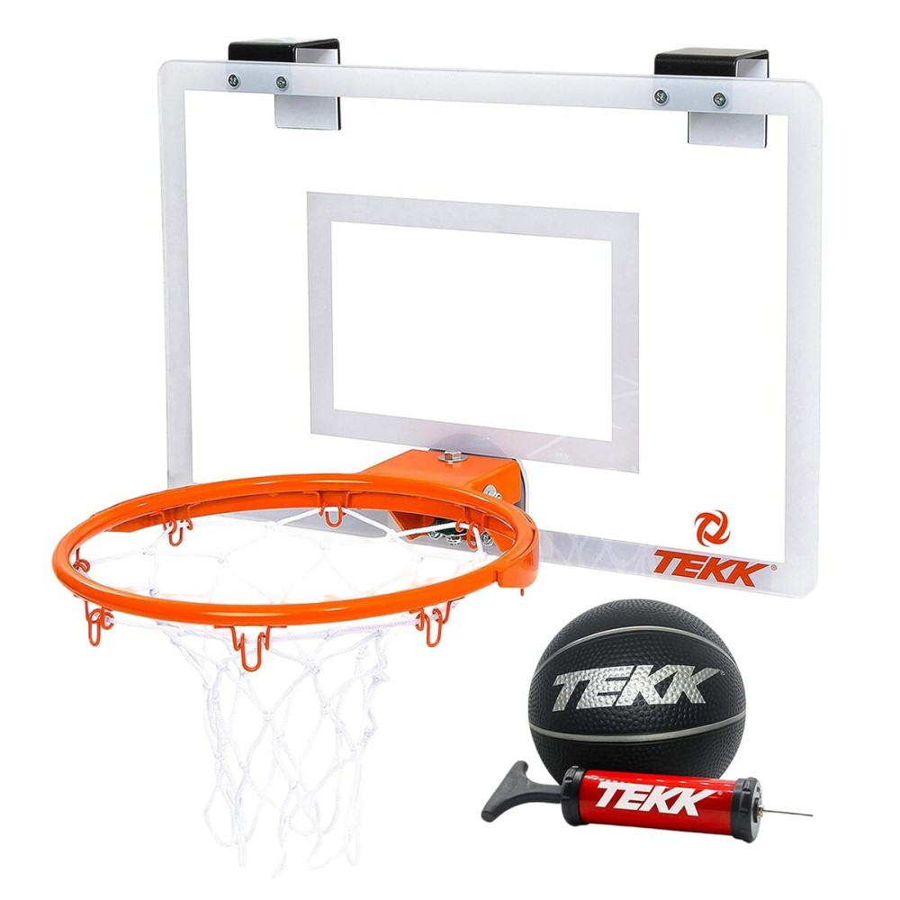 Tekk - Monster Jam Mini Basketball Hoop Indoor Set Play - Heavy-Duty Shatterproof basketball backboard, Pro-Style Rim - Basketball with Air Pump