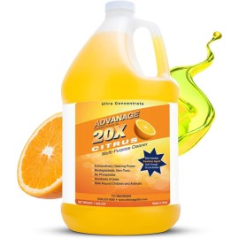 Advanage 20X Cleaner Concentrate Refill 128 oz | All Purpose Multi-Surface Cleaning Concentrate | Replace Every Household Cleaner | Natural and Citrus Scent, Human-Safe Cleaner USA Made