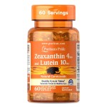 Puritan\'s Pride Zeaxanthin 4mg with Lutigold Lutein 10mg Carotenoids, Dietary Supplement for Healthy Eyes and Vision, 60 Easy-to-Swallow Rapid Release Softgels