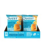 Quest Nutrition Cheddar & Sour Cream Protein Chips, Low Carb, Gluten Free, Potato Free, Baked, Pack of 8