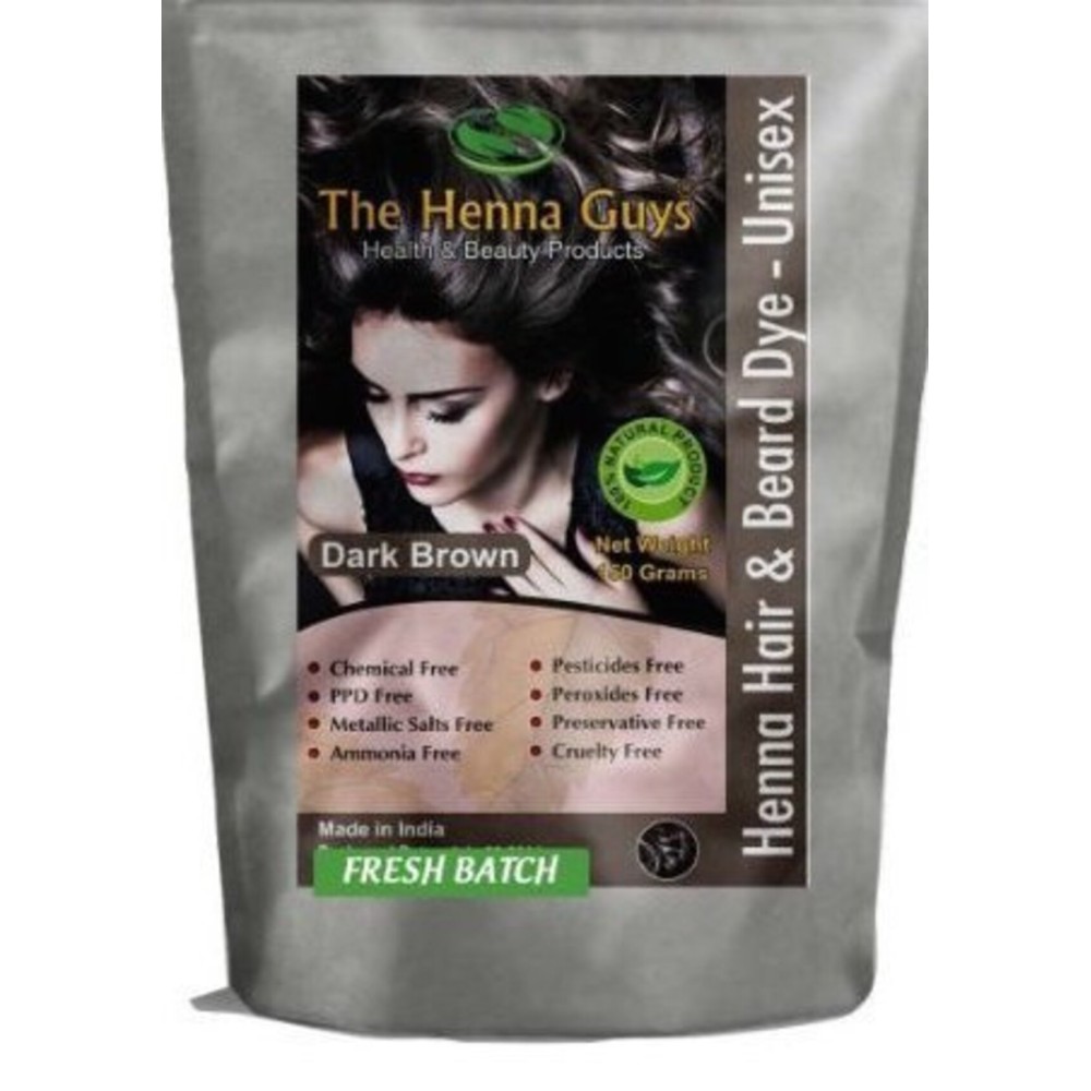 3 Packs Of Dark Brown Henna Hair & Beard Color/Dye 150 Grams - Natural Hair Color, Plant-based Hair Dye - The Henna Guys