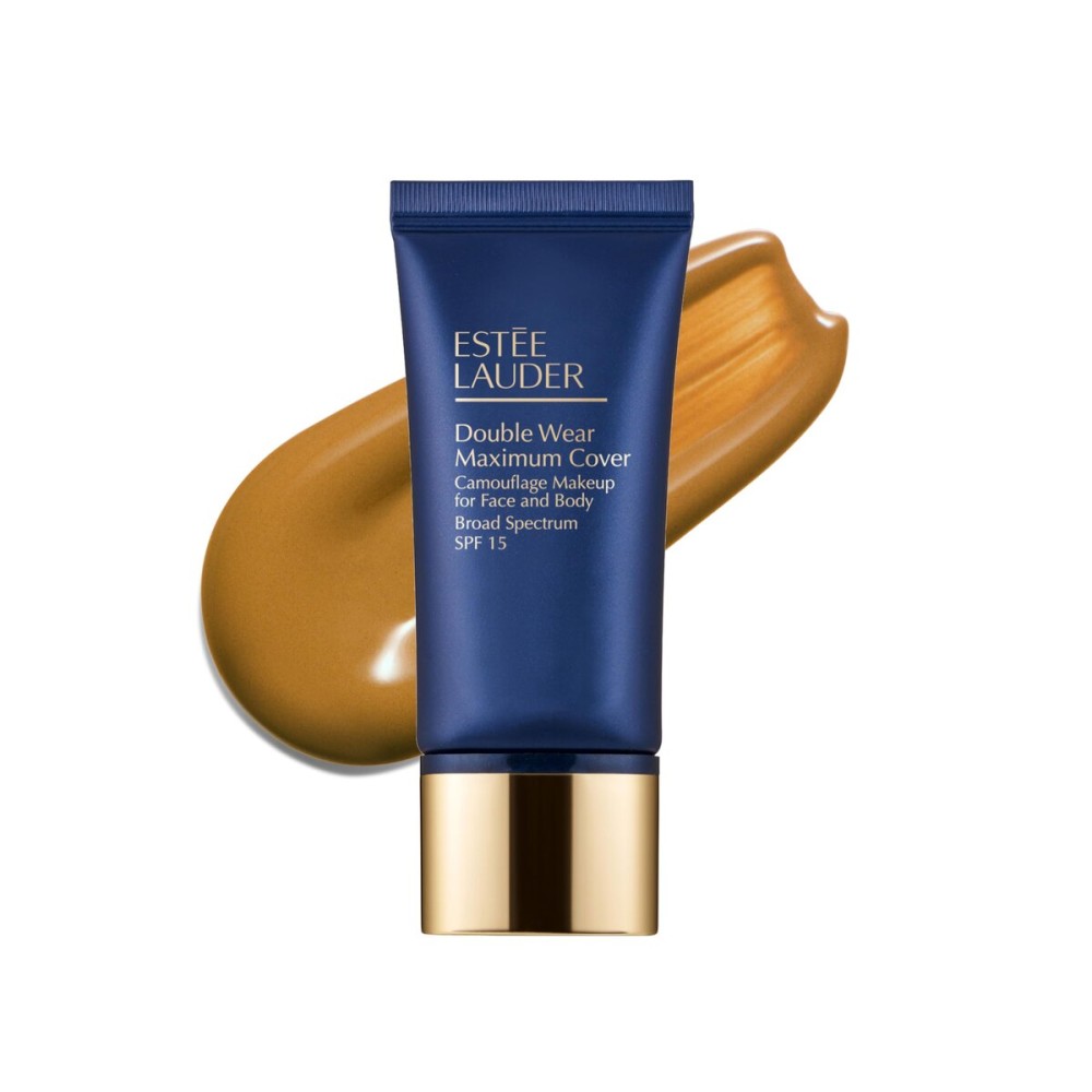 Este Lauder Double Wear 24-Hour Maximum Cover Camouflage Foundation for Face and Body SPF 15 | Full Coverage | Tattoo Cover Up Makeup Waterproof, 1.0 Fl Oz, 5W2 Rich Caramel