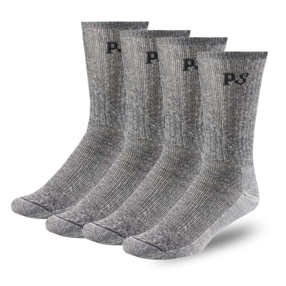 People Socks 4pairs 71% Premium Merino Wool Crew Socks Made in USA (Small-Medium, Small-Medium Charcoal)