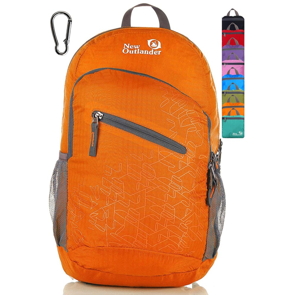 Outlander Packable Handy Lightweight Travel Hiking Backpack Daypack-Orange