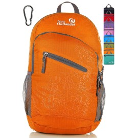 Outlander Packable Handy Lightweight Travel Hiking Backpack Daypack-Orange