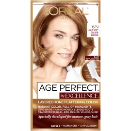 L\'Oreal Paris ExcellenceAge Perfect Layered Tone Flattering Color, 6N Light Soft Golden Brown (Packaging May Vary)