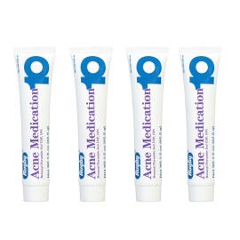 Rugby Acne Medication Benzoyl Peroxide Gel USP, 10% - Clear Up Acne Pimples - Greaseless, Vanishing Formula - 1.5 Oz (42.5g) - 4 Pack