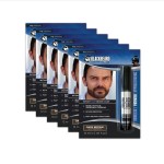 Blackbeard for Men Instant Beard Color - All Day Beard, Mustache, Eyebrow, and Sideburns Color - Temporary, Hypoallergenic Beard Dye Alternative - Up to 45 applications - Dark Brown, 6 Pack