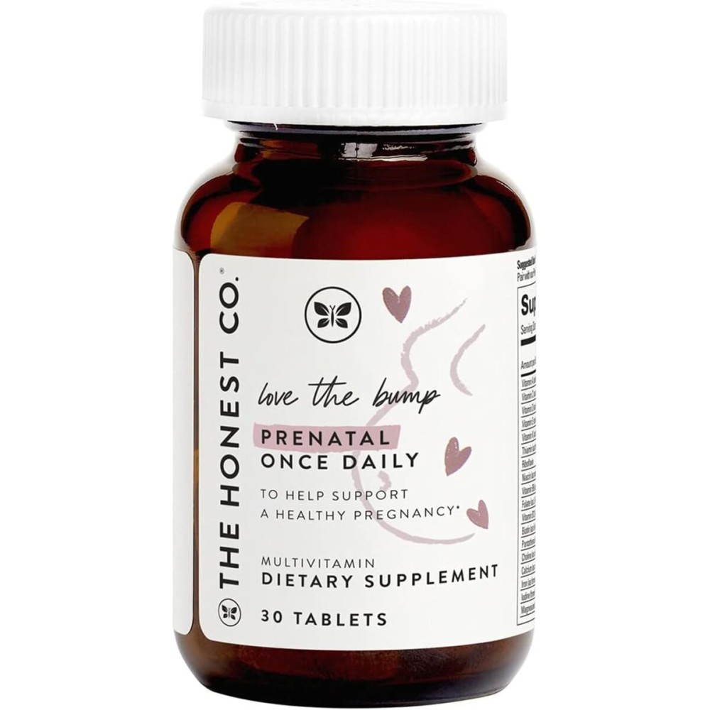 The Honest Company Love Bump Prenatal Once Daily Supplement NSF Certified Non GMO Multivitamin 30 Count Tablets