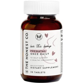 The Honest Company Love Bump Prenatal Once Daily Supplement NSF Certified Non GMO Multivitamin 30 Count Tablets