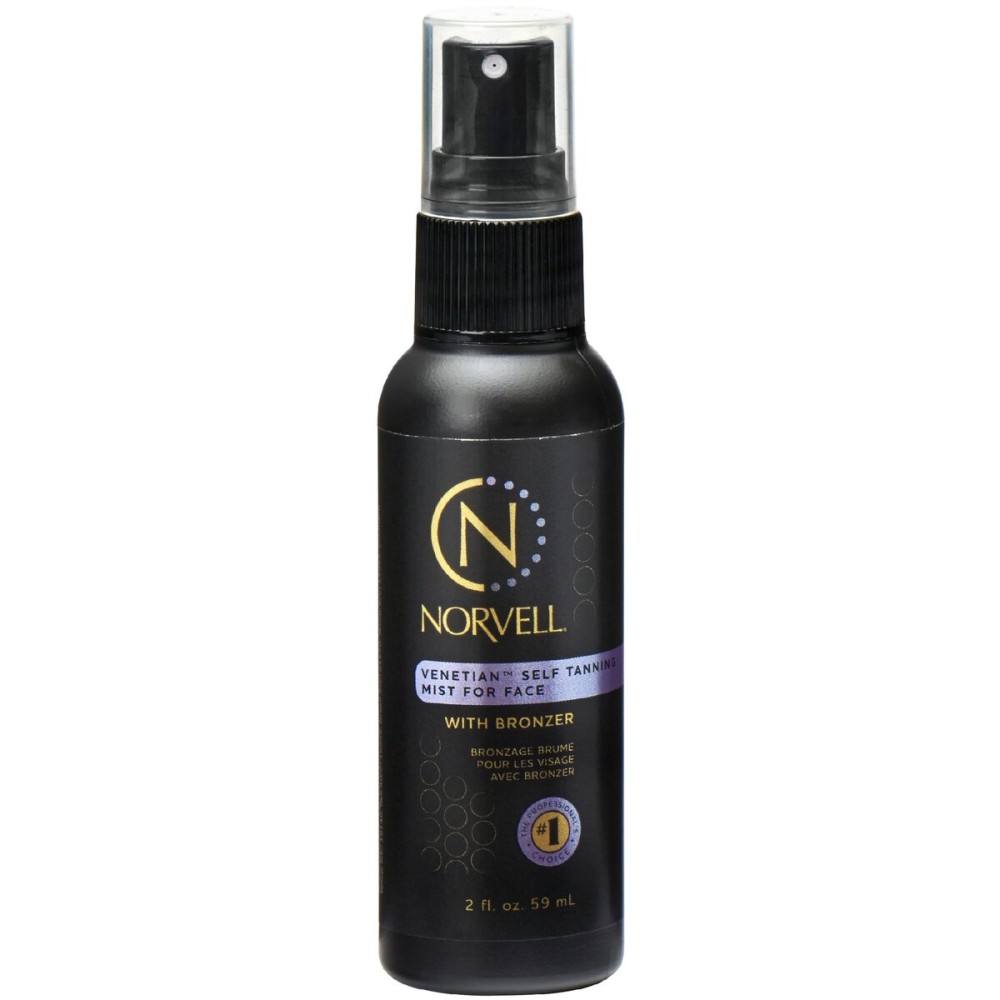 Norvell Venetian Sunless Self Tanner Mist for Face 2 fl oz - Non Comedogenic Facial Bronzing Self Tanning Spray for Natural Fake Tan Sun Kissed Glow, Streak Free, Long Lasting Color