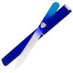 Bona Fide Beauty Glass Nail File with Case, Aqua Cobalt Czech Glass Fingernail Files Handcrafted from The EU. Ideal Nail Care Tool for Natural Nails.
