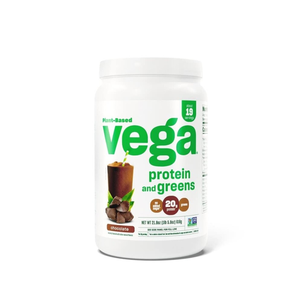 Vega Protein and Greens Protein Powder Chocolate (19 Servings) - 20g Plant Based Protein Plus Veggies, Vegan, Non GMO, Pea Protein for Women and Men, 1.4lb (Packaging May Vary) (Pack of 1)