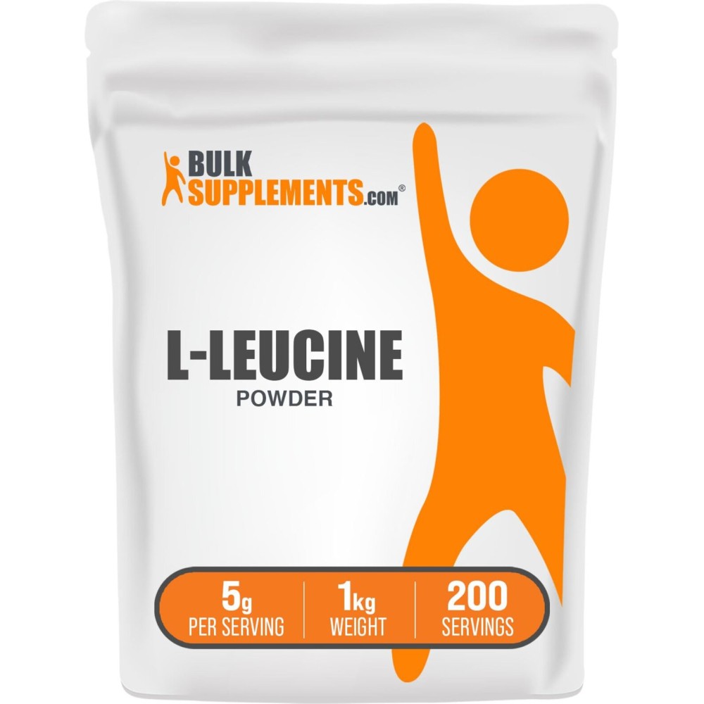 BulkSupplements.com L-Leucine Powder - Leucine Supplements, BCAA Supplements - Amino Acid Powder, Unflavored, 5g per Serving, 1kg (Pack of 5) (11 lbs)