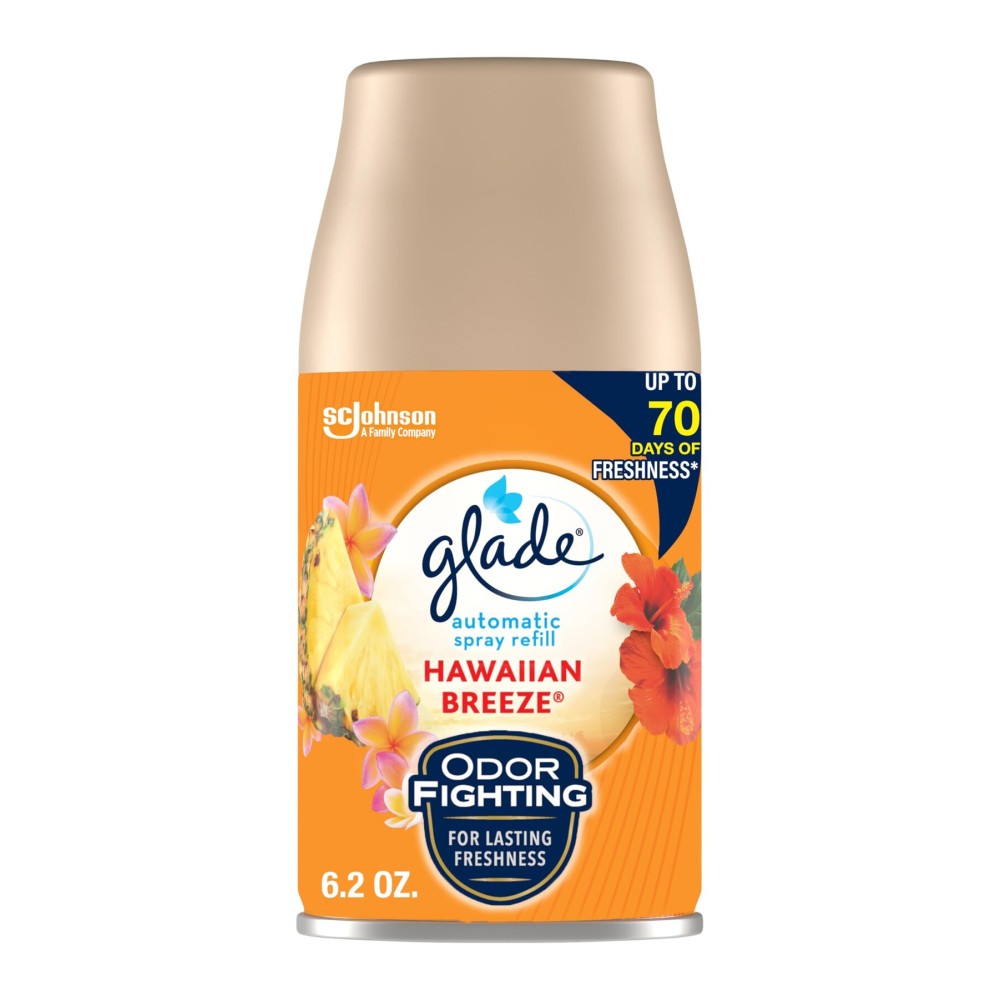 Glade Automatic Spray Refill, Air Freshener for Home and Bathroom, Hawaiian Breeze, 6.2 Oz