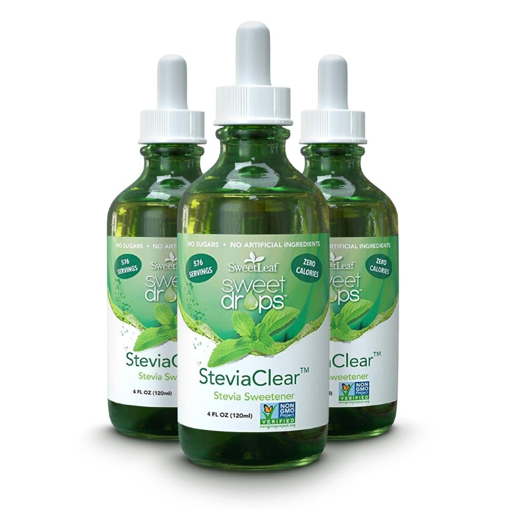 SweetLeaf SteviaClear Sweet Drops - Stevia Liquid Drops Sweetener, Pure Stevia Drops with No Bitter Aftertaste,Liquid Sugar Alternative, Zero Calorie, Keto Food, Non-GMO SweetLeaf Stevia,4 Fl Oz (Pack of 3)