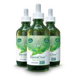 SweetLeaf SteviaClear Sweet Drops - Stevia Liquid Drops Sweetener, Pure Stevia Drops with No Bitter Aftertaste,Liquid Sugar Alternative, Zero Calorie, Keto Food, Non-GMO SweetLeaf Stevia,4 Fl Oz (Pack of 3)