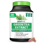 Zenwise Health Green Tea Extract Capsules for Men & Women - EGCG Supplement with Green Coffee Bean Extract Boosts Energy & Memory - Immune Support for Skin, Brain & Hearth Health - Vegan - 120 Count