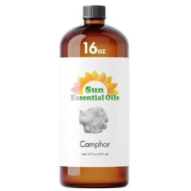 Sun Essential Oils - 16 oz Camphor Essential Oil with Dropper for Diffuser, Skin, Aromatherapy Massage, Humidifier, Crisp Scent for Candle, Lotion & Soap Making, Room Fragrance