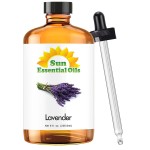 Sun Essential Oil - Lavender Essential Oil 8 oz (236 ml) with Dropper for Diffuser, Humidifier, Skin, Aromatherapy Massage, Scented for Soap & Candle Making at Home, Calming Aroma for Sleep