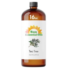 Sun Essential Oils - 16 oz Tea Tree Essential Oil for Skin, Hair, Scalp, Diffuser, Humidifier & Aromatherapy Massage - Scent for DIY Soap, Candle, Shampoo & Lotion Making at Home