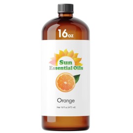 Sun Essential Oils - Sweet Orange Essential Oil 16 oz for Diffusers, Hair, Skin Care, Aromatherapy Massage, Candle, Soap, Lotion & Cleaning Products Making, Citrus Scent for Home