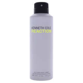 Kenneth Cole Reaction All Over Body Spray for Men, Notes of Juicy Lime, Crisp Green Apple, Patchouli, Citrus Green Woody Fragrance, Fresh & Energetic Scent, 6 Oz