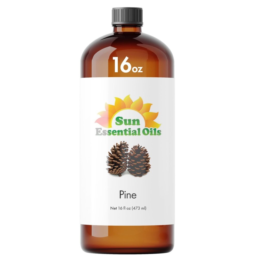 Sun Essential Oils - Pine Essential Oil 16 oz Bulk for Diffuser, Skin, Aromatherapy Massage, Humidifier, Forest Pine Scented Oil for Candle, Lotion & Soap Making, Room Fragrance