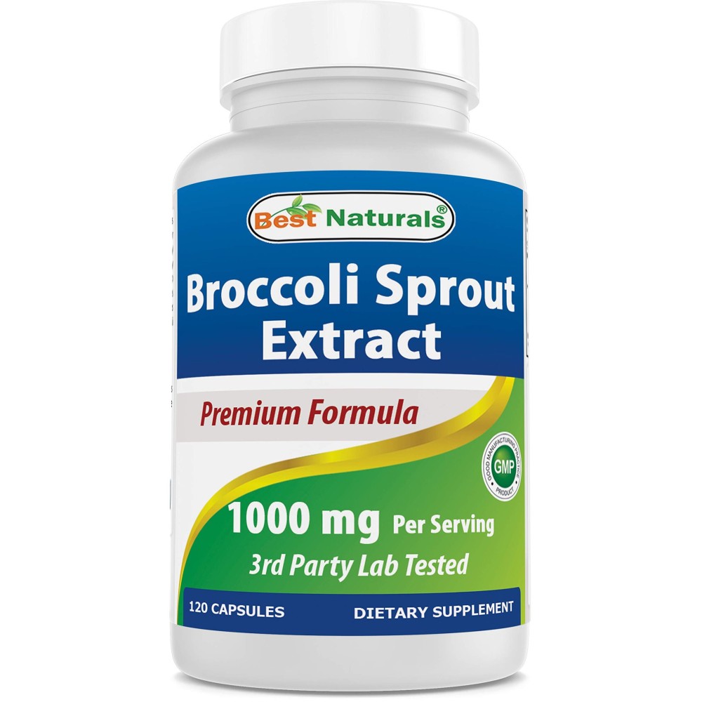 Best Naturals Broccoli Sprout Extract 1000mg per Serving - 120 Capsules (Pack of 2)