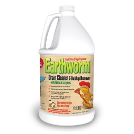 Earthworm Drain Cleaner - Drain Deodorizer - Natural and Safer for Families - One (1) 1 Gallon bottle