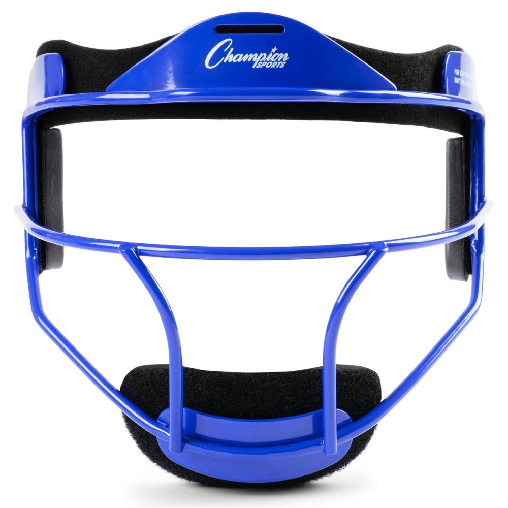 Champion Sports Steel Softball Face Mask - Classic Fielders Masks for Youth - Durable Head Guards - Premium Sports Accessories for Indoors and Outdoors - Blue