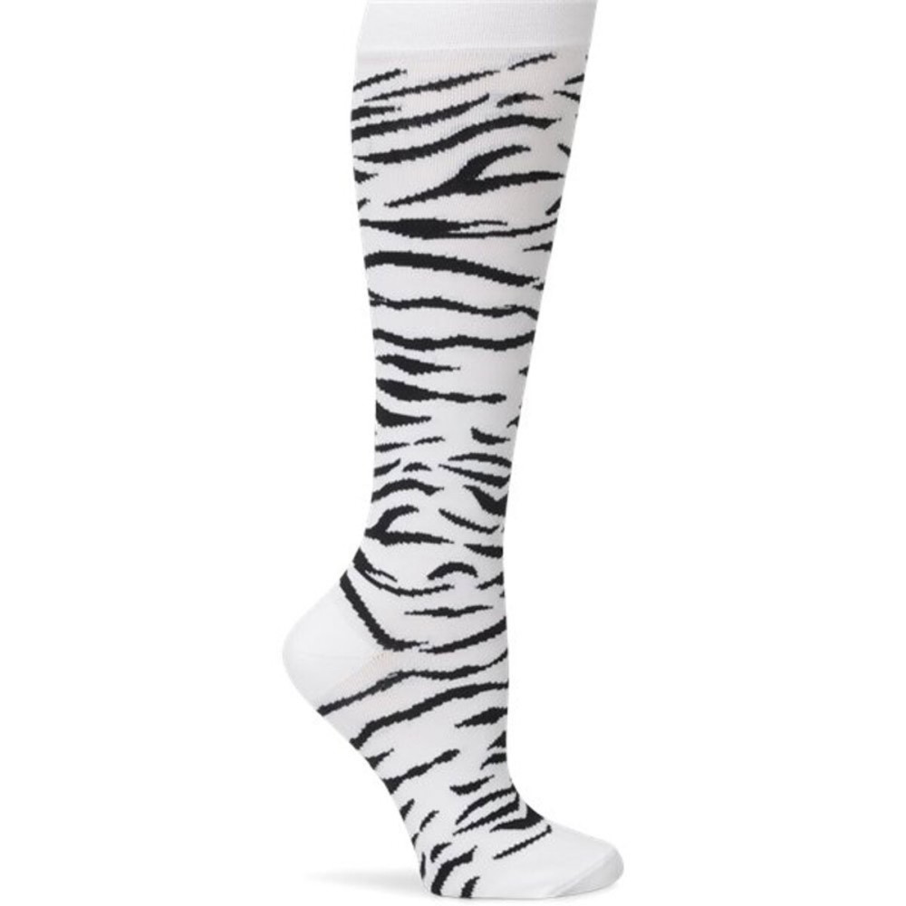 Nurse Mates Women\'s Calf Socks | 12-14 mmHg Compression | Superior Support & Comfort | 1 Pair | Zebra