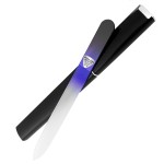 Bona Fide Beauty Glass Nail File with Hardcase, 1Piece Manicure Glass Fingernail Files in Black Cobalt. Made in The EU. Strong Reusable Nail Files