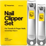 Ultra Sharp Nail Clippers Set - 2 Pack Stainless Steel Fingernail & Toenail Trimmers with Built-in Nail File for Women & Seniors (Silver)
