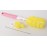 MoomooBaby Triple Baby Bottle Cleaner Brush Set - Includes Baby Bottle Brush Cleaner, Nipple Brush & Straw Cleaning Brush - Eco-Conscious Plastic Handle with Non-Slip Grip, Replaceable Sponges - Pink