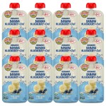 Earth\'s Best Organic Baby Food Pouches, Wholesome Breakfast Puree for Babies 6 Months and Older, Organic Banana Blueberry and Oat Puree, 3.5 oz Resealable Pouch (Pack of 12)